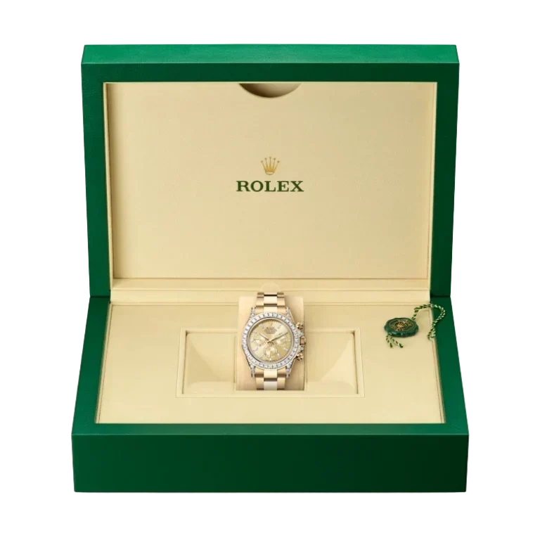 Daytona 18K Yellow Gold Gold Sundust Dial Diamond Bezel Oyster Bracelet 40 mm 126598TBR