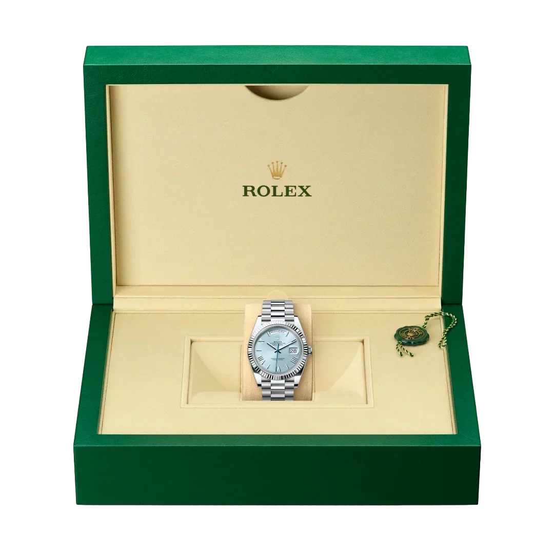 President Day-Date 40mm Ice Blue Dial Platinum Mens Watch 228236