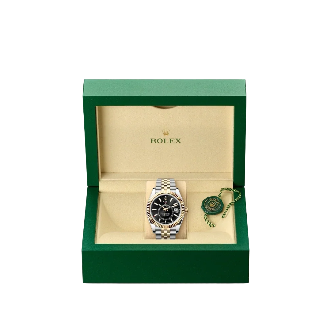 Sky-Dweller 42 mm Oyster, Oystersteel and Yellow Gold 336933 Bright Black