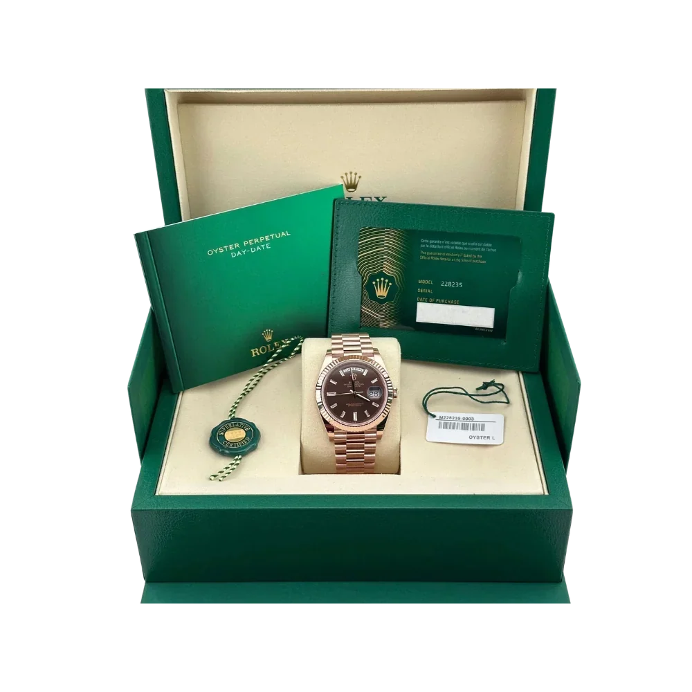 Day-Date 40mm 228235 Rose Gold Chocolate Roman Dial (2025)