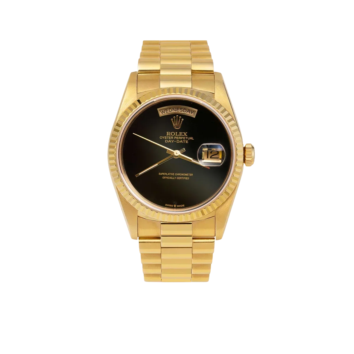 Presidential Rolex Day-Date 18038 Watch 36mm Black Onyx Dial 18K Yellow Gold