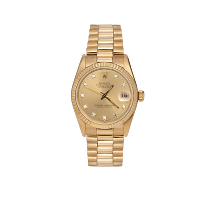 Presidential Rolex Datejust 68278 Fluted Bezel Watch 31mm Diamond Dial