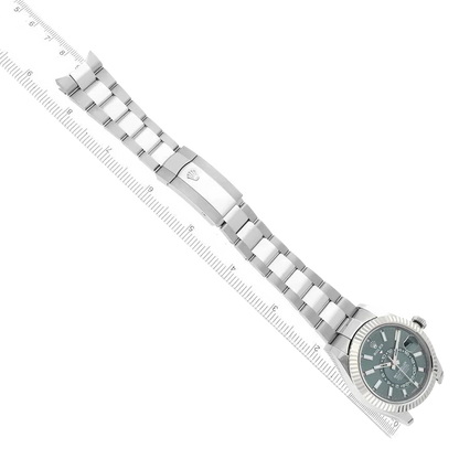 Sky-Dweller 42mm Steel White Gold Green Dial Mens Watch 336934