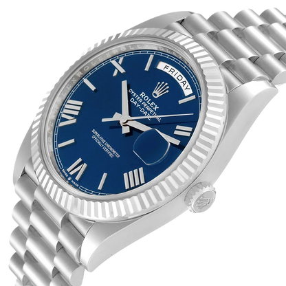 President Day-Date 40mm Blue Dial Platinum Mens Watch 228236
