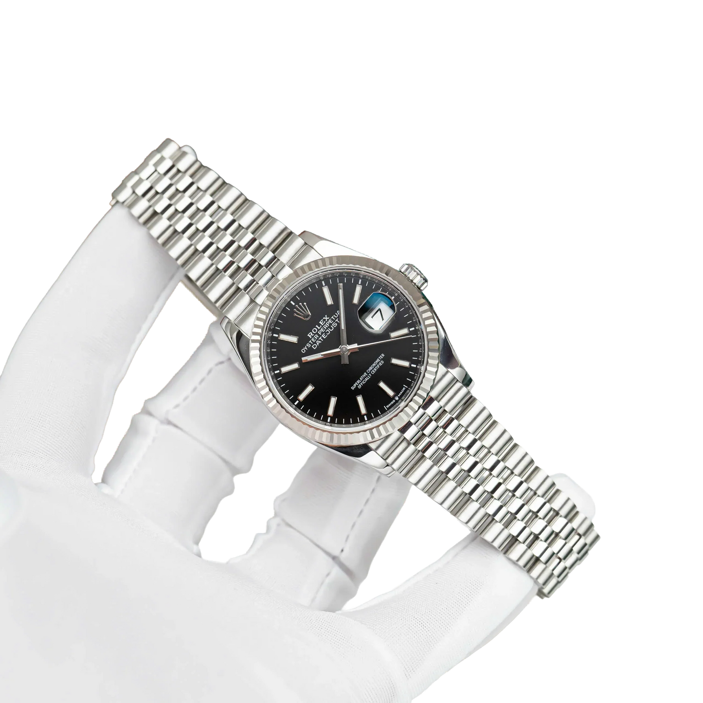 Datejust 41mm Steel White Gold Black Dial Mens Watch m126334-0018