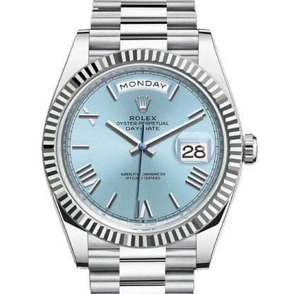 President Day-Date 40mm Ice Blue Dial Platinum Mens Watch 228236