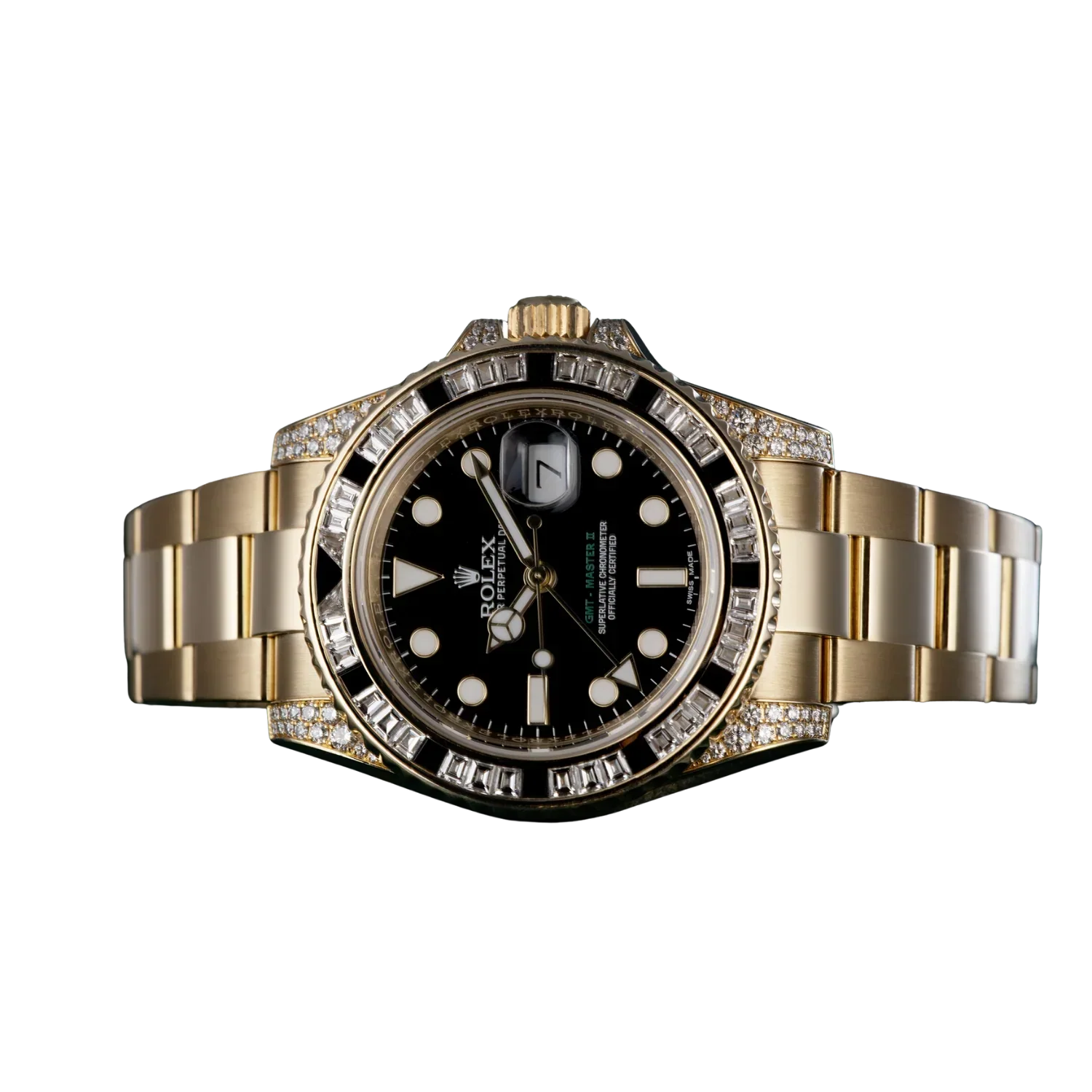 GMT Master II 18k Yellow Gold Diamond Black Sapphire 116758SANR