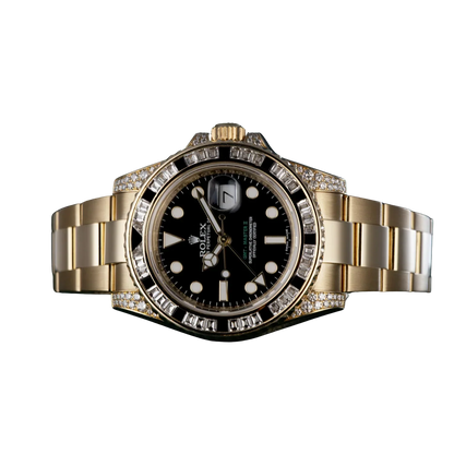 GMT Master II 18k Yellow Gold Diamond Black Sapphire 116758SANR