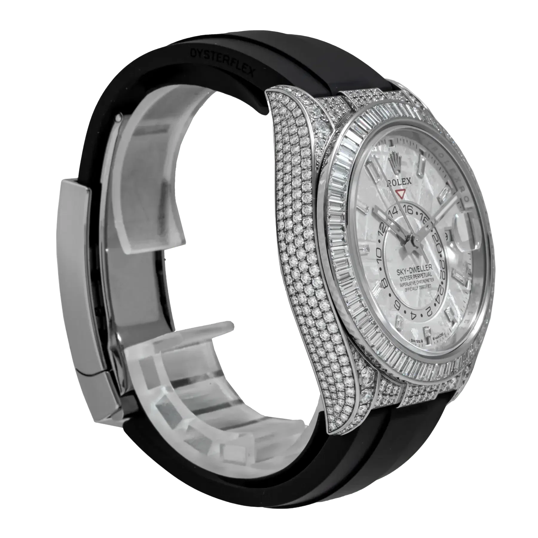 Sky-Dweller 42mm 18K White Gold Meteorite Dial Diamond Watch 326259TBR