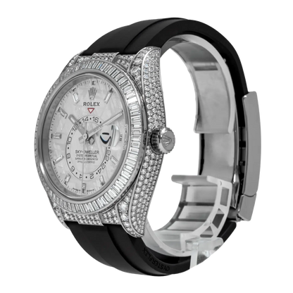Sky-Dweller 42mm 18K White Gold Meteorite Dial Diamond Watch 326259TBR