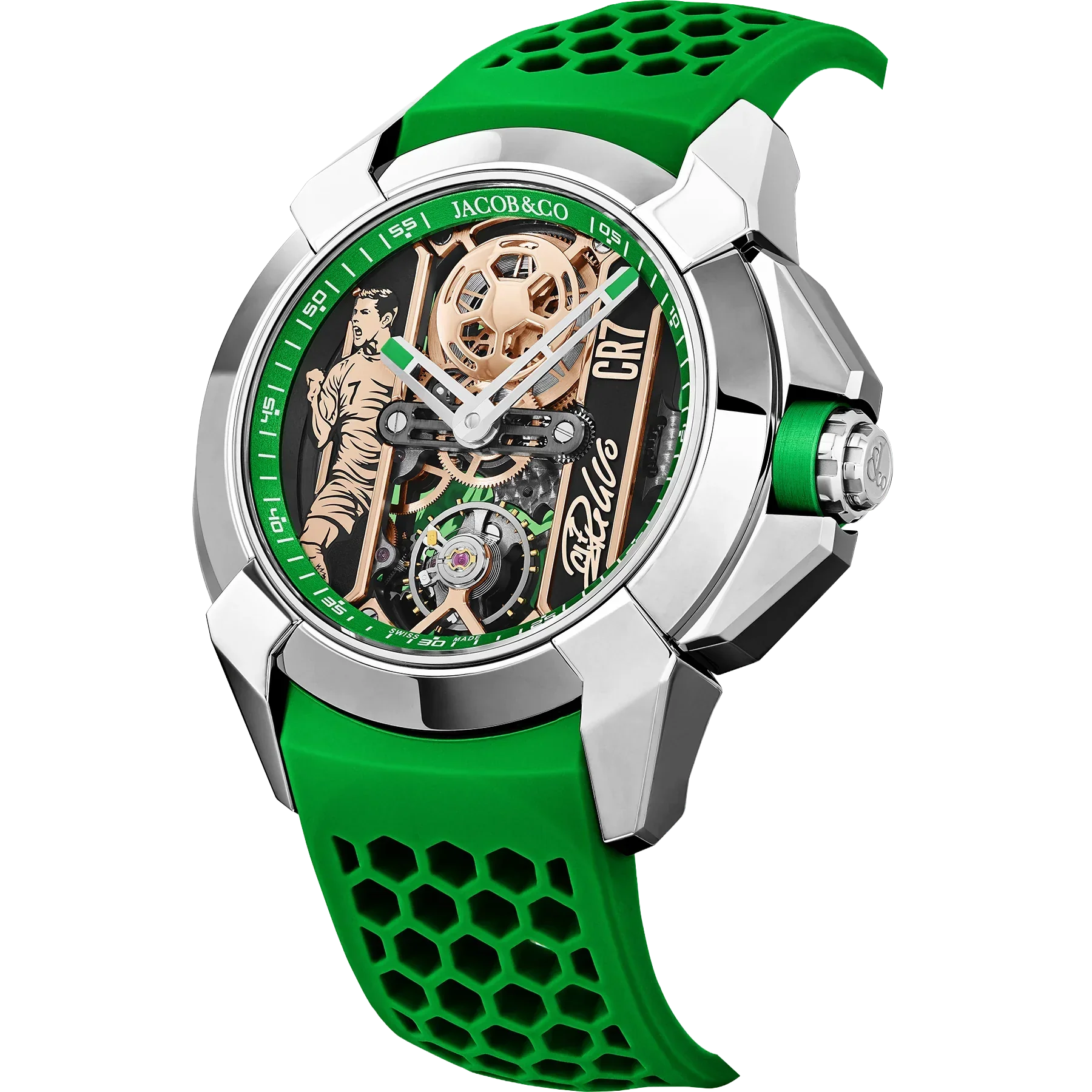 Epic X CR7 44mm Heart of CR7 Stainless Steel Green on Strap EX120.10.AD.AA.ABRUA