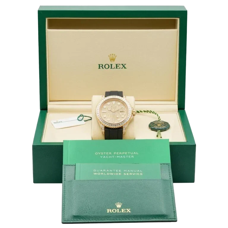 Yacht-Master 226668TBR, 18K Yellow Gold, Pave Index Dial, Oysterflex Bracelet, 42 mm
