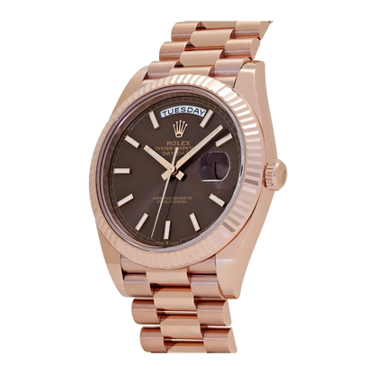 Day-Date 40mm 228235 Rose Gold Chocolate Roman Dial (2025)