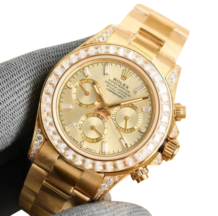 Daytona 18K Yellow Gold Gold Sundust Dial Diamond Bezel Oyster Bracelet 40 mm 126598TBR