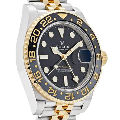 GMT-Master II  40mm Stainless Steel Yellow Gold Black Dial Jubilee 126713GRNR-0001