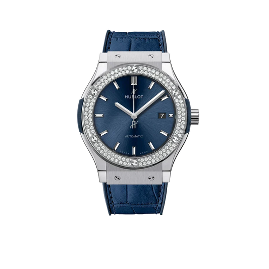 Classic Fusion Blue Titanium 42mm Diamond Benzel 542.NX.7170.LR.1104