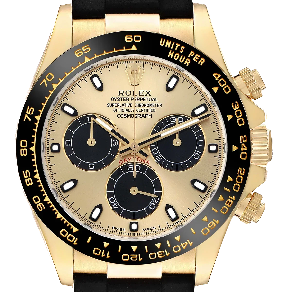 Daytona Pikachu 40mm Yellow Gold Champagne Dial Mens Watch 116518