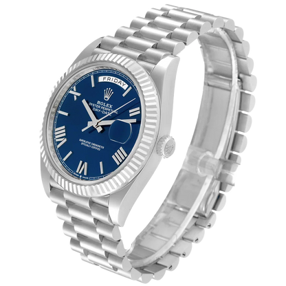 President Day-Date 40mm Blue Dial Platinum Mens Watch 228236