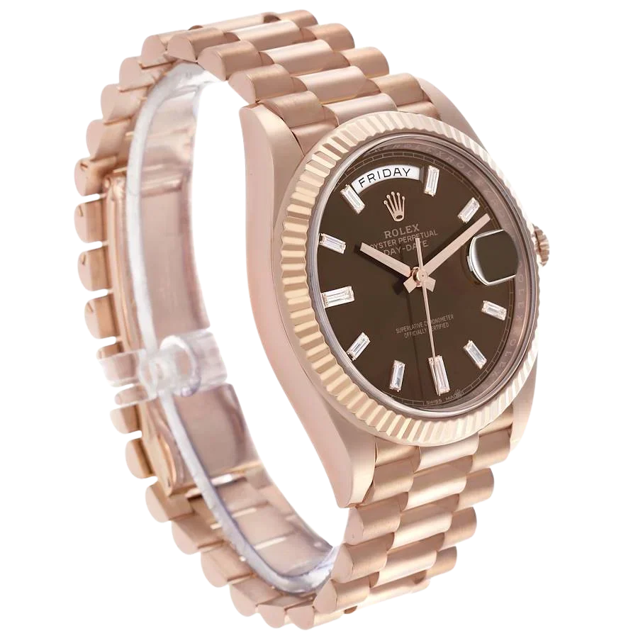 President Day-Date 40mm Rose Gold Chocolate Diamond Watch 228235