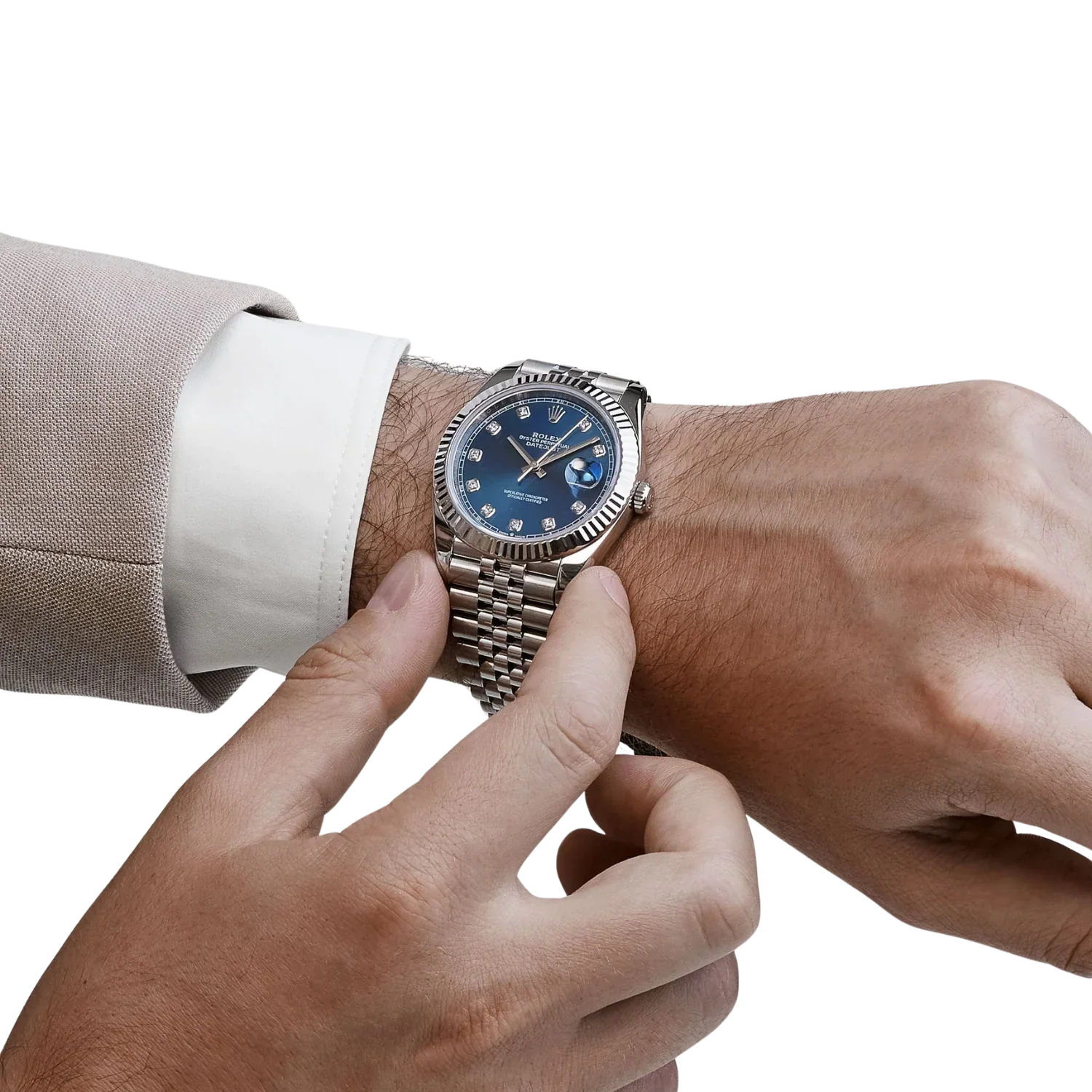 Datejust 36mm Steel & White Gold Blue Dial Diamonds m126334-0016