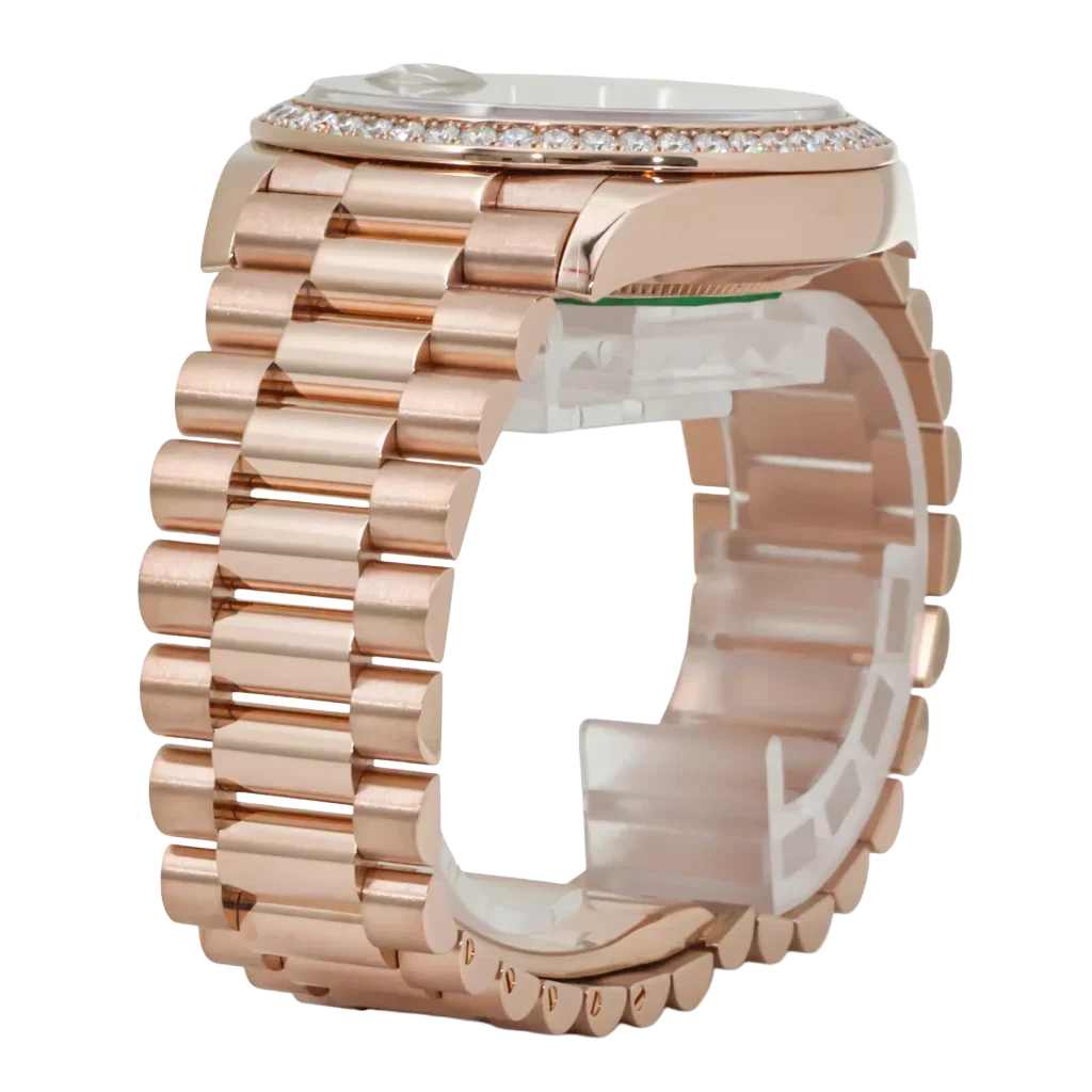 Day-Date 40 228345 Rose Gold Black Dial Diamond Bezel