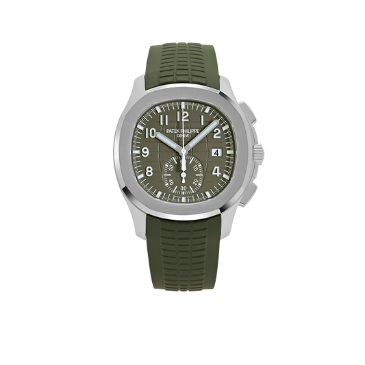 Aquanaut 42mm 5968G-010 Chronograph White Gold Khaki Green Dial
