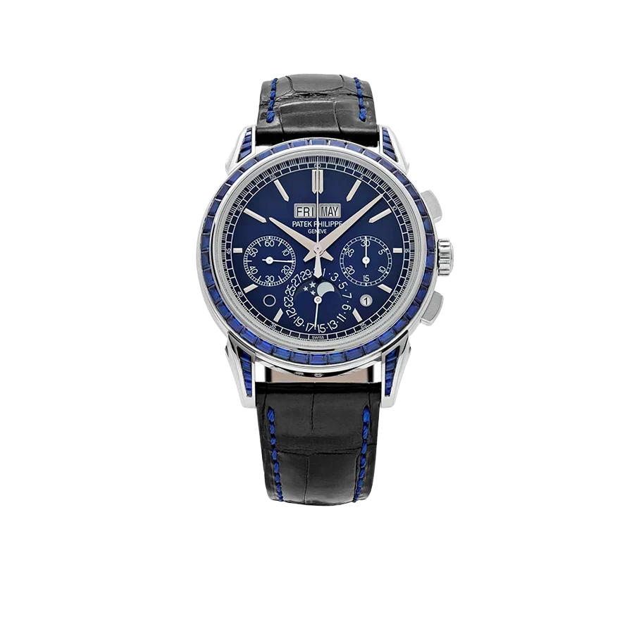 Grand Complications 41mm 5271/11P-010 Perpetual Calendar Chronograph Platinum Baguette Sapphires