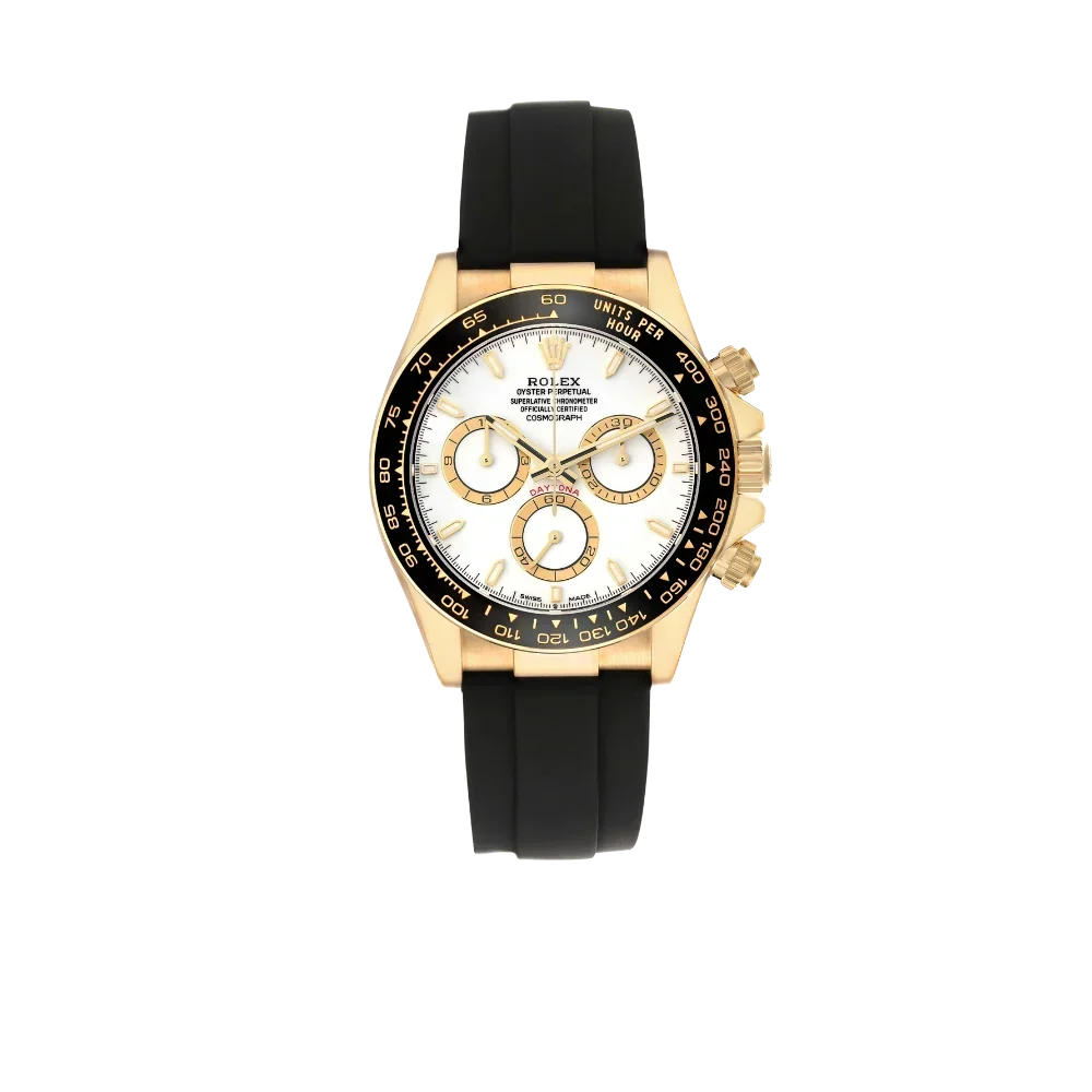 Daytona 40mm Yellow Gold White Dial Mens Watch 126518