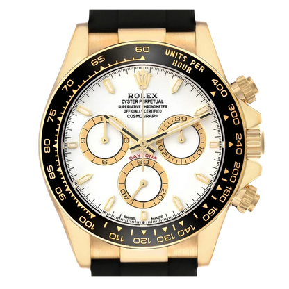 Daytona 40mm Yellow Gold White Dial Mens Watch 126518
