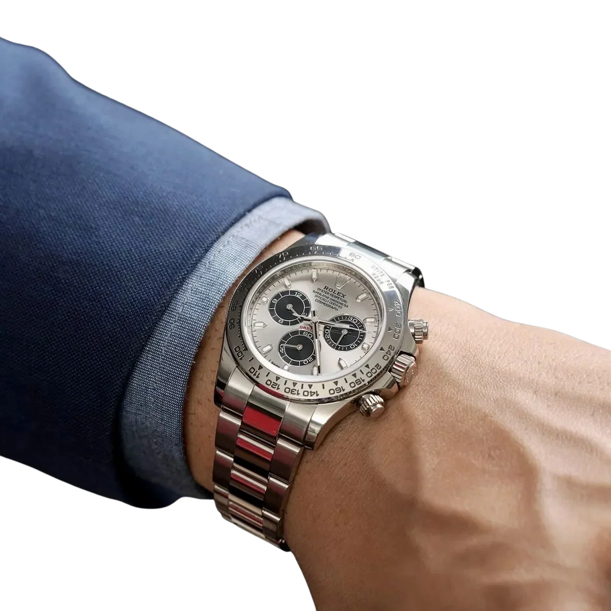 Daytona 40 mm White Gold Silver Dial Mens Watch M126509-0003
