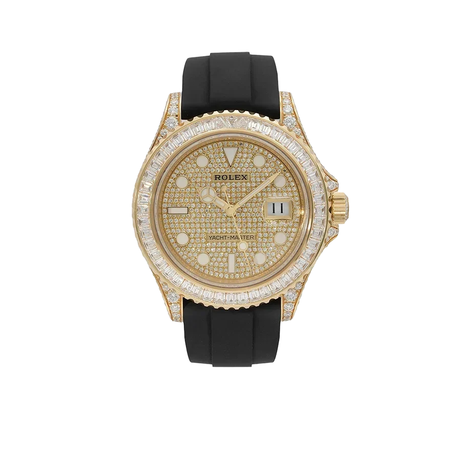 Yacht-Master 226668TBR, 18K Yellow Gold, Pave Index Dial, Oysterflex Bracelet, 42 mm