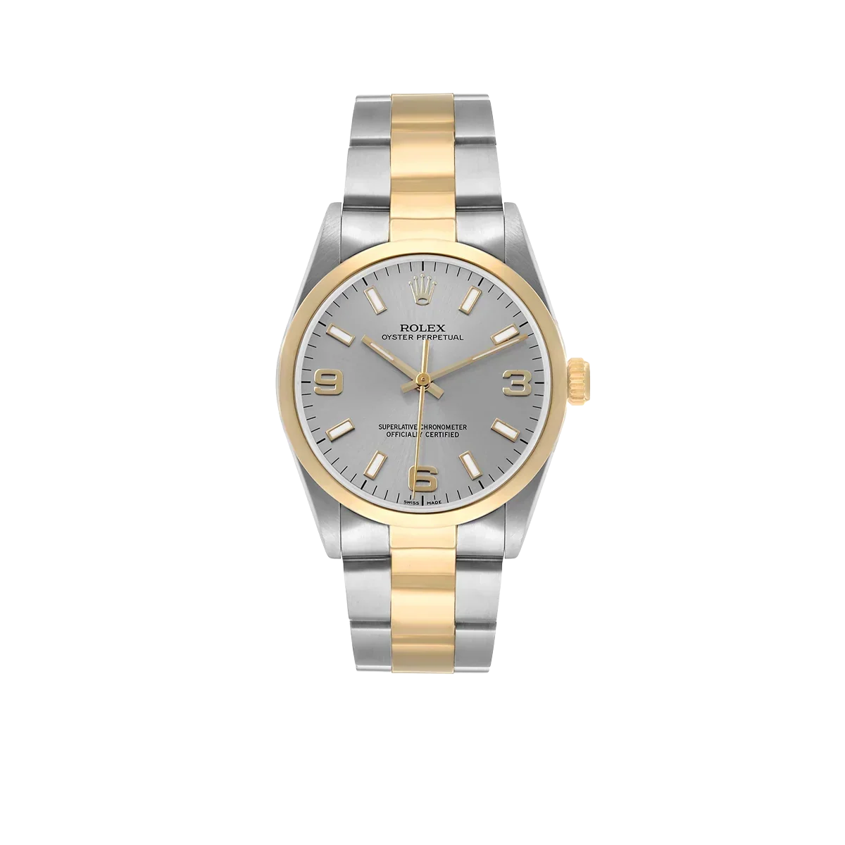 Oyster Perpetual 34mm Steel Yellow Gold Slate Dial Mens Watch 14203
