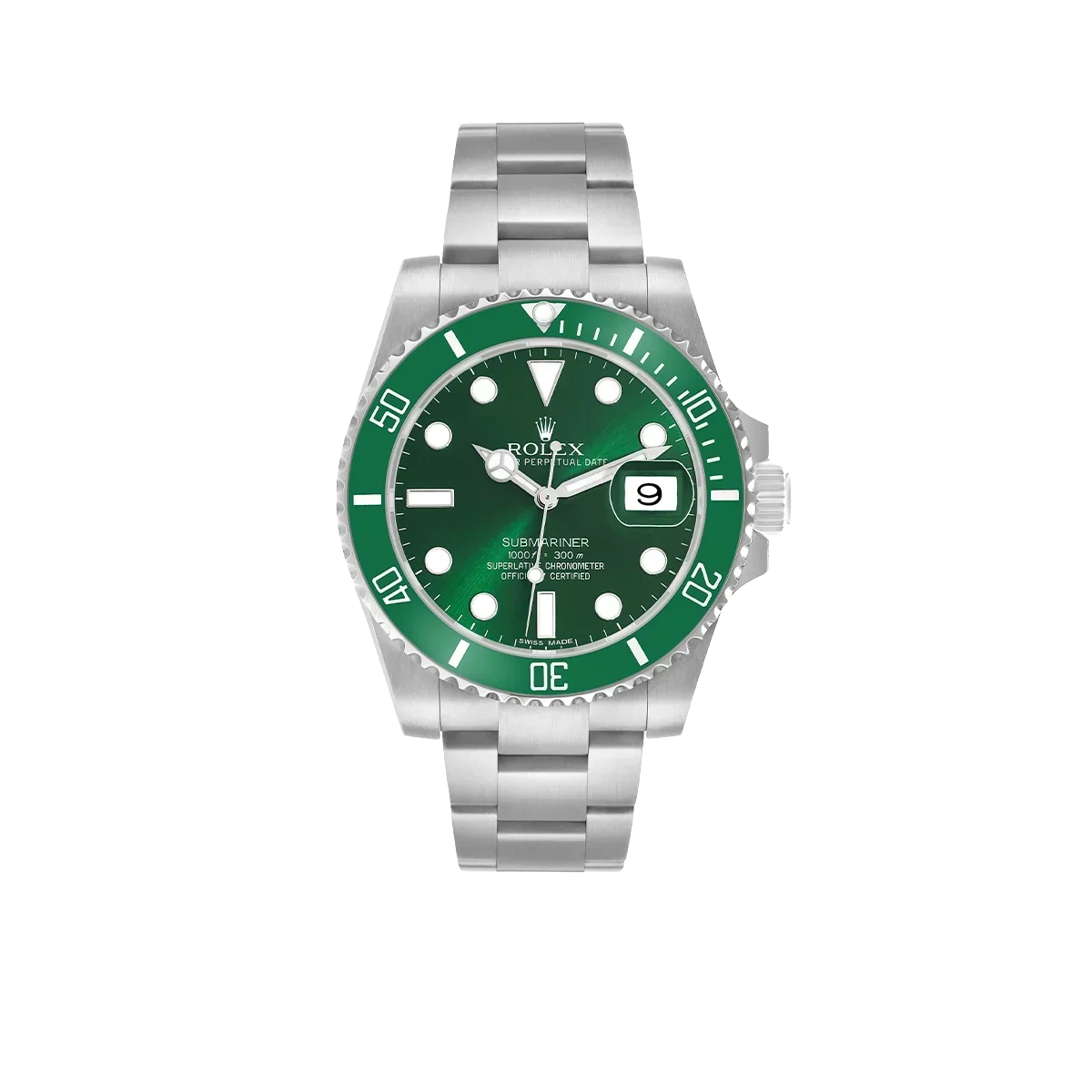 Submariner 40mm Hulk Steel Green Dial Bezel Mens Watch 116610LV