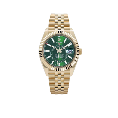 Sky-Dweller 42mm Yellow Gold Bright Green Dial Jubilee 336938 (2025)