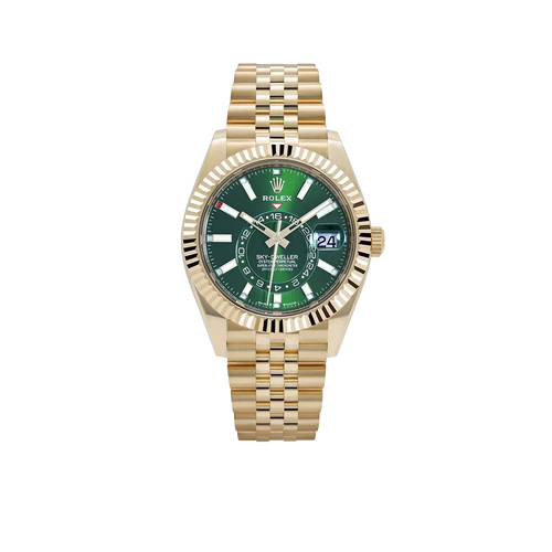 Sky-Dweller 42mm Yellow Gold Bright Green Dial Jubilee 336938 (2025)