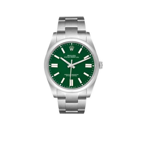 Oyster Perpetual 41mm Green Dial Steel Mens Watch 124300