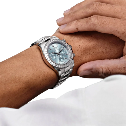 Daytona 126576TBR Platinum Ice Blue Diamond Dial Diamond Bezel