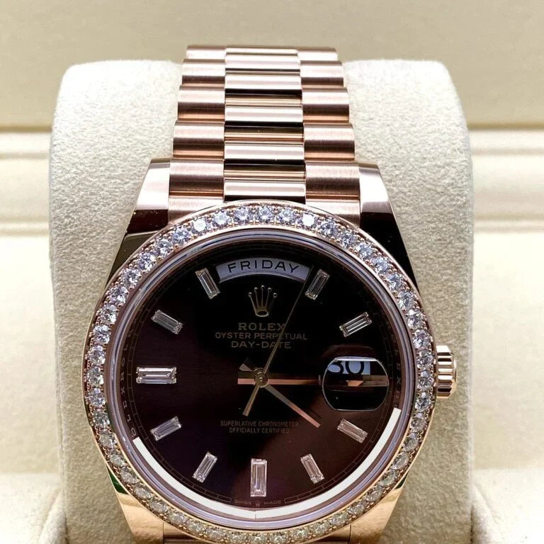 Day-Date 40mm President Rose Gold Diamond Mens Watch 228345