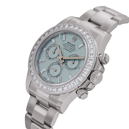 Daytona 126576TBR Platinum Ice Blue Diamond Dial Diamond Bezel