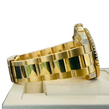 GMT-Master II 40mm Yellow Gold Pepsi Bezel Diamond Set Watch 116718LN
