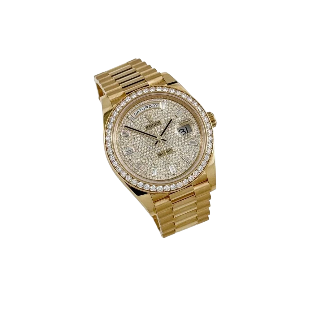 Day-Date 40 228348RBR Yellow Gold Diamond Dial Diamond Bezel