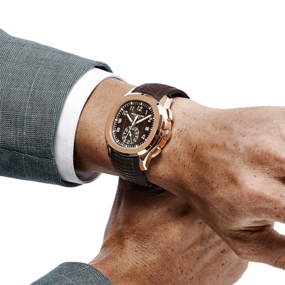 Aquanaut 42mm 5968R-001 Chronograph Rose Gold Brown Dial