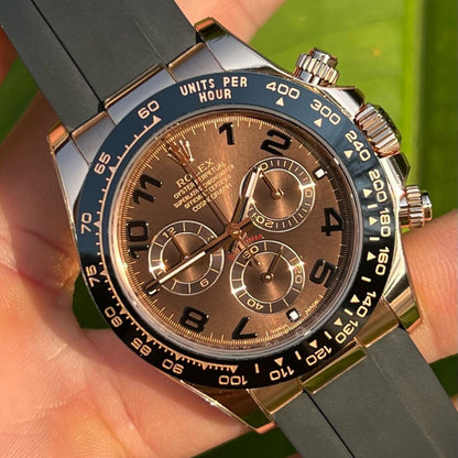 Daytona 40mm Rose Gold Chocolate Dial Mens Watch 116515