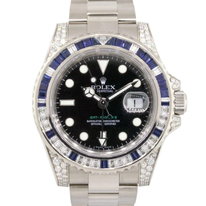 GMT-Master II, Reference 116759SA White Gold Diamond And Sapphire
