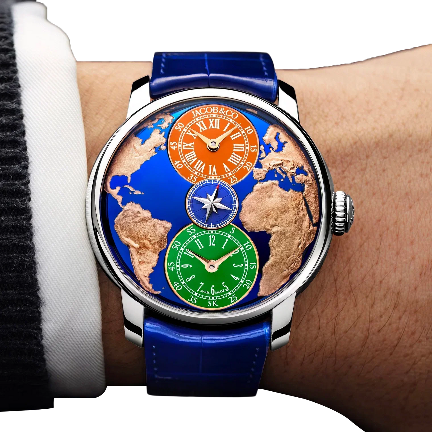 The World Is Yours Dual Time Zone Salman Khan 43mm Stainless Steel Automatic Winding DT100.10.AB.AA.ABALA
