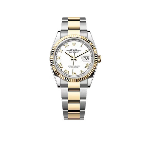 Datejust 36 mm White Dial, Yellow Rolesor 126233-0030