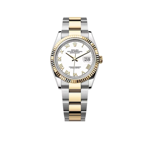 Datejust 36 mm White Dial, Yellow Rolesor 126233-0030