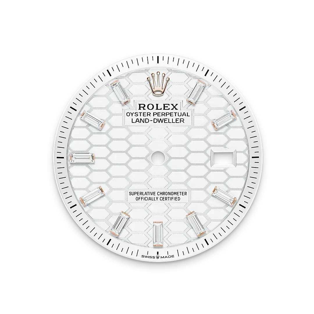 Land-Dweller Oyster 40mm Everosegold & Diamonds Intense White Honeycomb Motif Dial  127385TBR-0003
