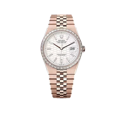Land-Dweller Oyster 40mm Everosegold & Diamonds Intense White Honeycomb Motif Dial  127385TBR-0003