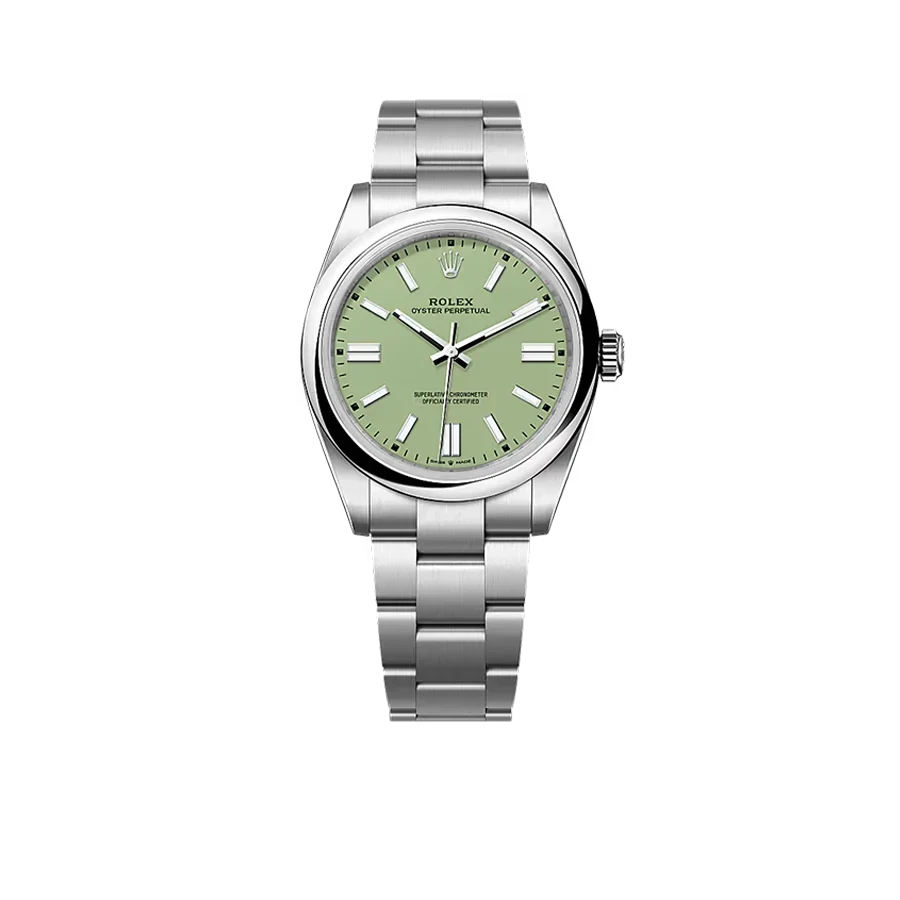 Oyster Perpetual 41mm Stainless Steel Pistachio Dial Men Watch 134300-0006 New 2025